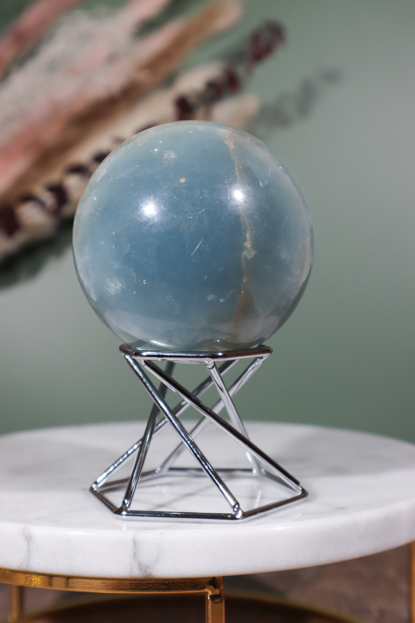 Blue Calcite Sphere 