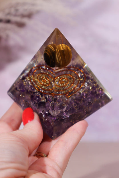 Amethyst and Tigers Eye Orgone 7.5cm Orgone Tali & Loz Crystals