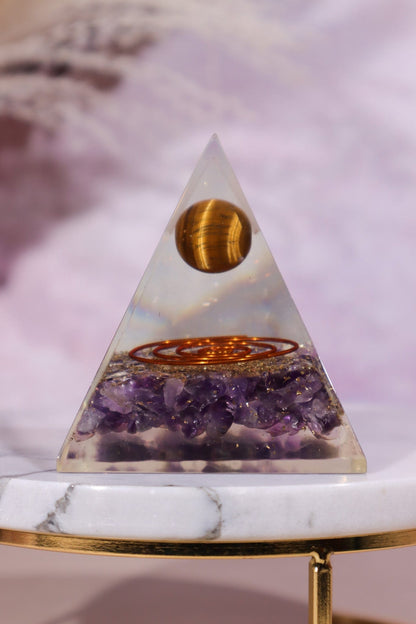 Amethyst and Tigers Eye Orgone 7.5cm Orgone Tali & Loz Crystals