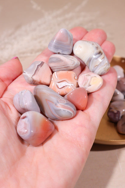 Banded Pink Agate Tumblestones 20-30mm Tumblestones Tali & Loz Crystals