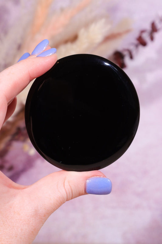 Black Obsidian Scrying Mirrors 7cm Scrying Mirror Tali & Loz Crystals