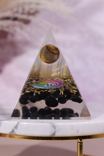 Black Onyx and Tigers Eye Orgone 7.5cm Orgone Tali & Loz