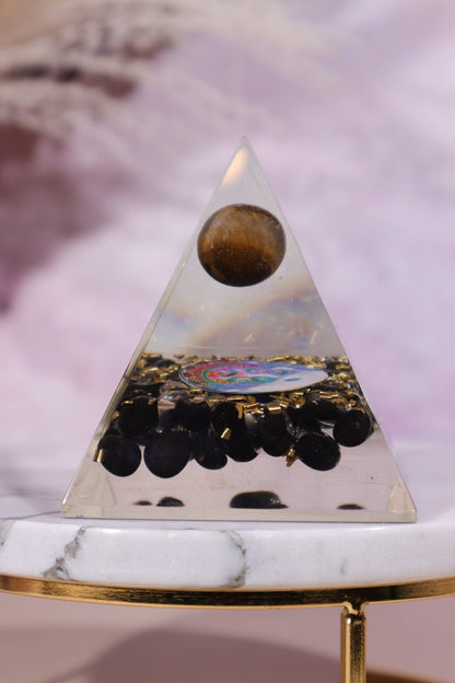 Black Onyx and Tigers Eye Orgone 7.5cm Orgone Tali & Loz