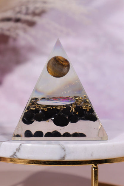 Black Onyx and Tigers Eye Orgone 7.5cm Orgone Tali & Loz