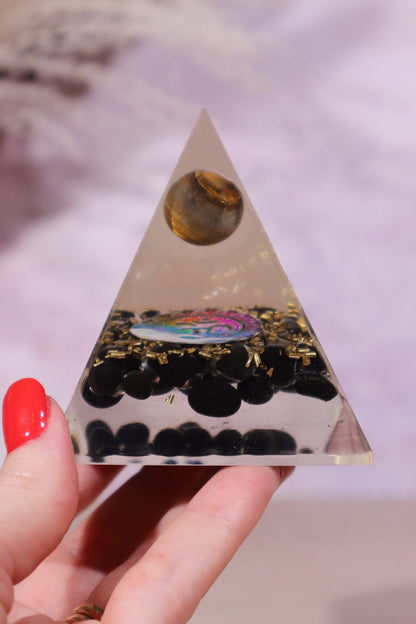 Black Onyx and Tigers Eye Orgone 7.5cm Orgone Tali & Loz