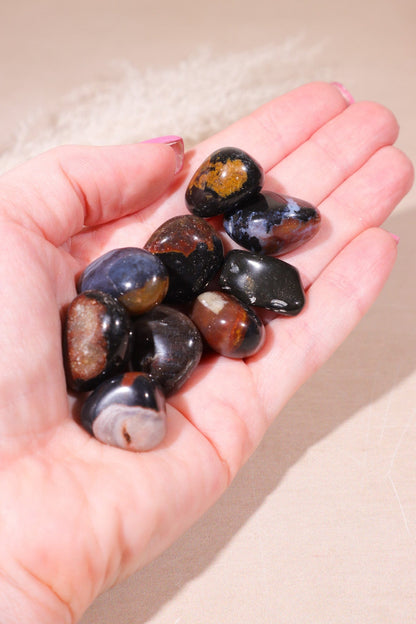 Black Sardonyx Tumblestones 20-30mm Tumblestones Tali & Loz Crystals