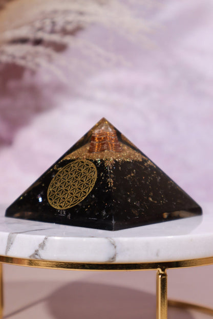 Black Tourmaline Orgone - Flower of Life 6cm Orgone Tali & Loz Crystals