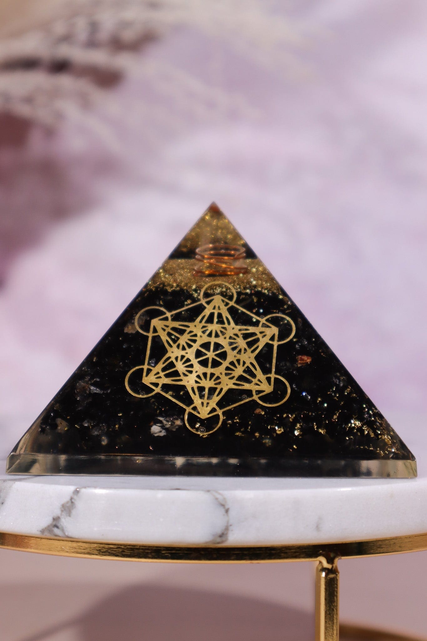 Black Tourmaline Orgone - Metatron 6.5cm Orgone Tali & Loz Crystals