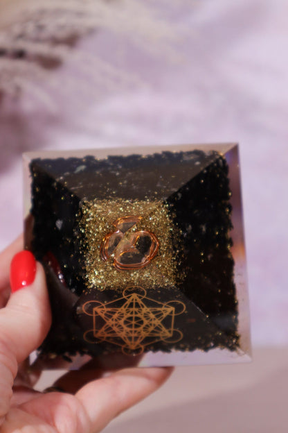 Black Tourmaline Orgone - Metatron 6.5cm Orgone Tali & Loz Crystals