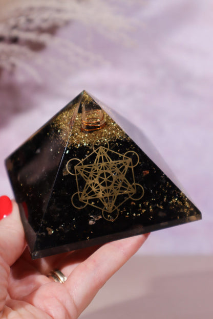 Black Tourmaline Orgone - Metatron 6.5cm Orgone Tali & Loz Crystals