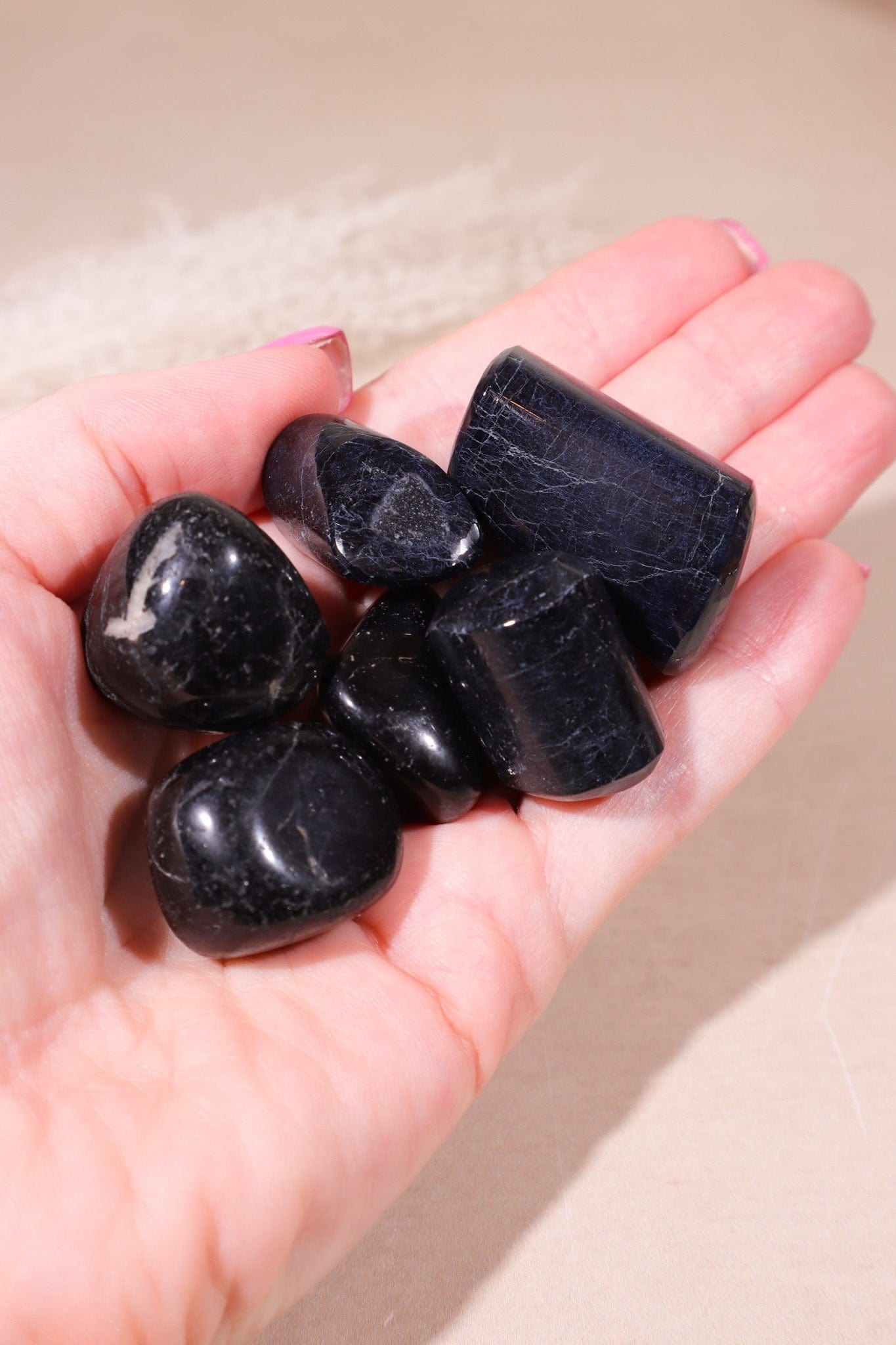 Black Tourmaline Tumblestones 20-40mm Tumblestones Tali & Loz Crystals