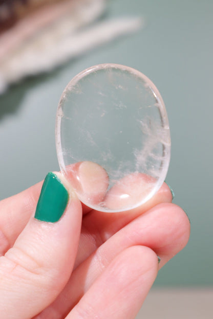 Clear Quartz Worry Stone Hearts Worry Stones Tali & Loz