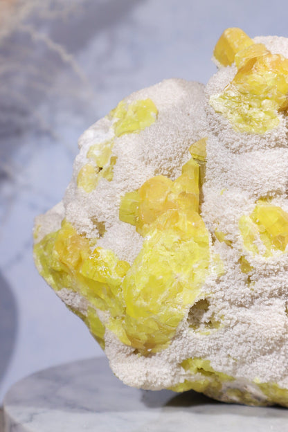 Crystallised Sulphur on Baryte 3.2kg Minerals Tali & Loz Crystals