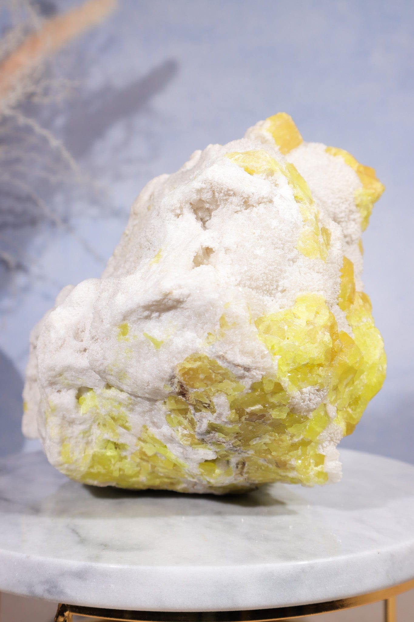 Crystallised Sulphur on Baryte 3.2kg Minerals Tali & Loz Crystals