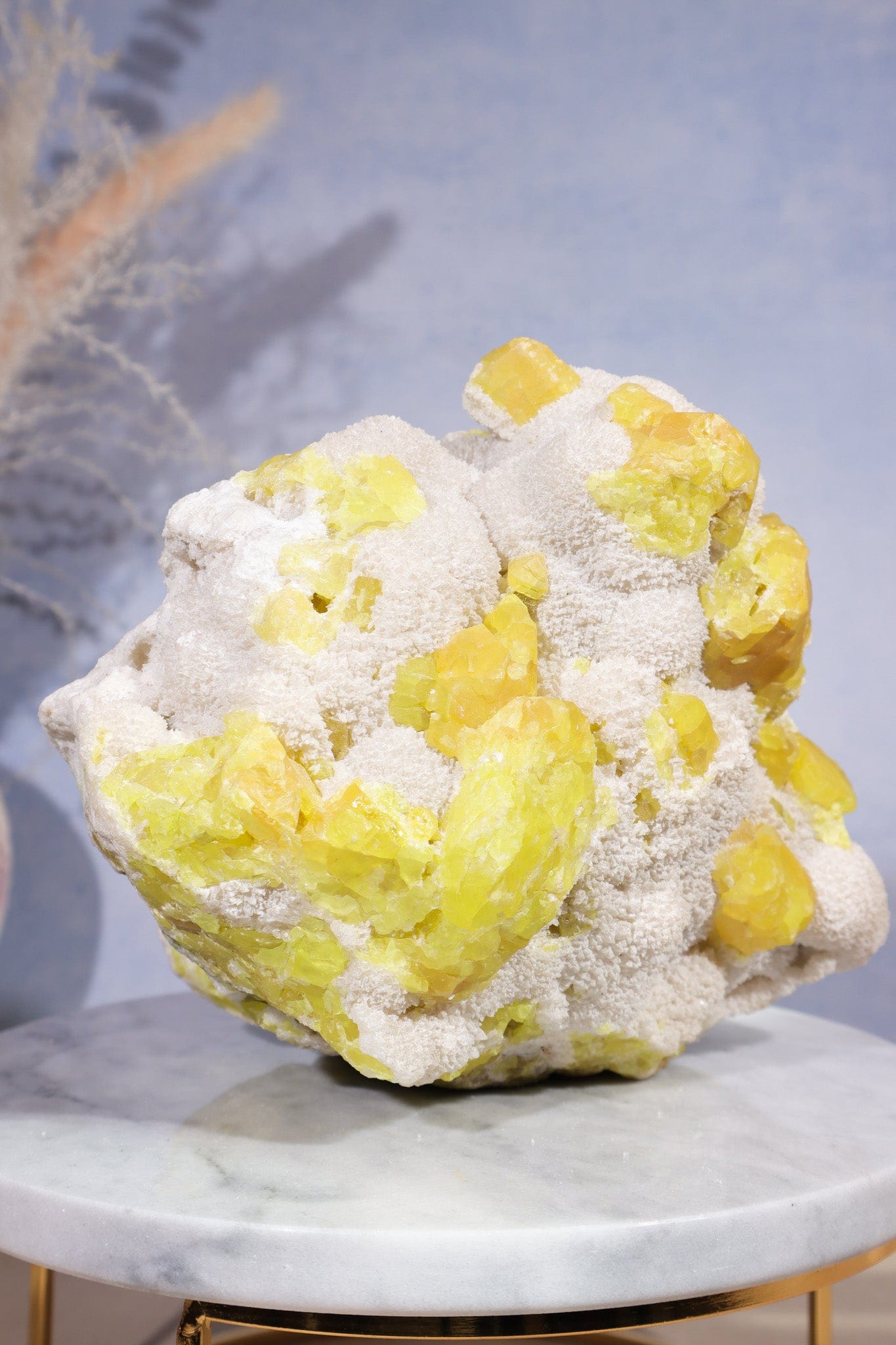 Crystallised Sulphur on Baryte 3.2kg Minerals Tali & Loz Crystals