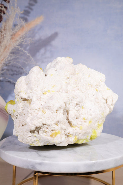 Crystallised Sulphur on Baryte 3.2kg Minerals Tali & Loz Crystals