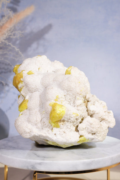 Crystallised Sulphur on Baryte 3.2kg Minerals Tali & Loz Crystals