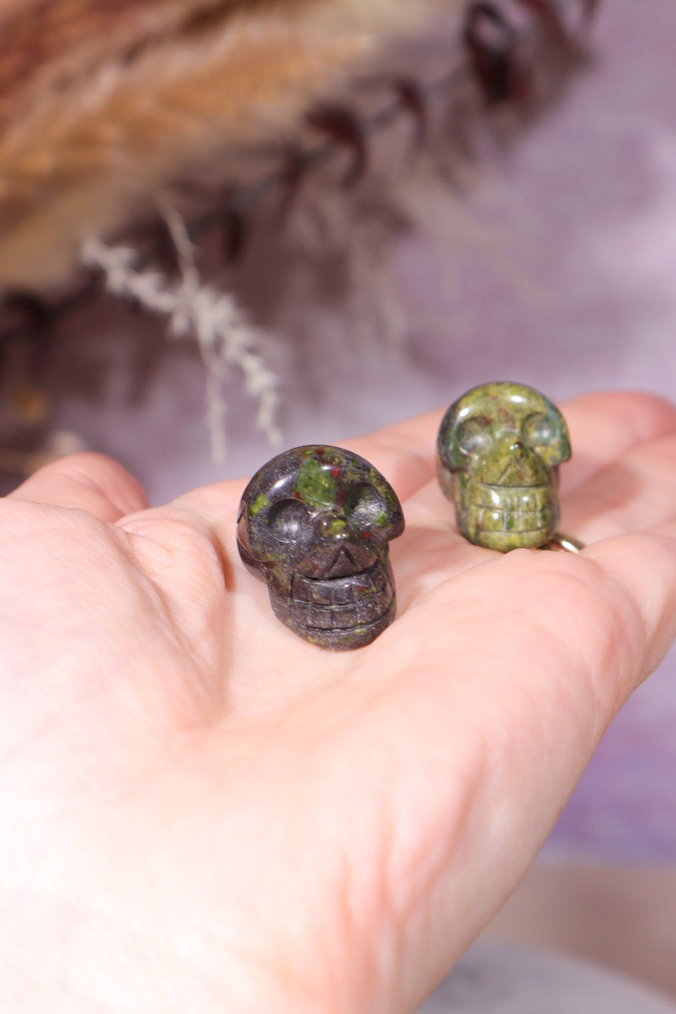 Dragon Blood Jasper Skulls 2cm Skulls Tali & Loz Crystals