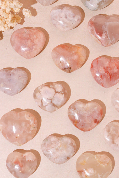 Flower Agate Hearts 2.5x3cm Hearts Tali & Loz