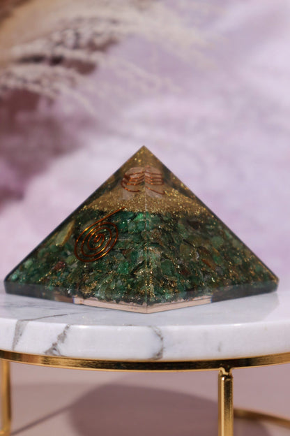 Green Aventurine Orgone Pyramids 6.5cm Orgone Tali & Loz