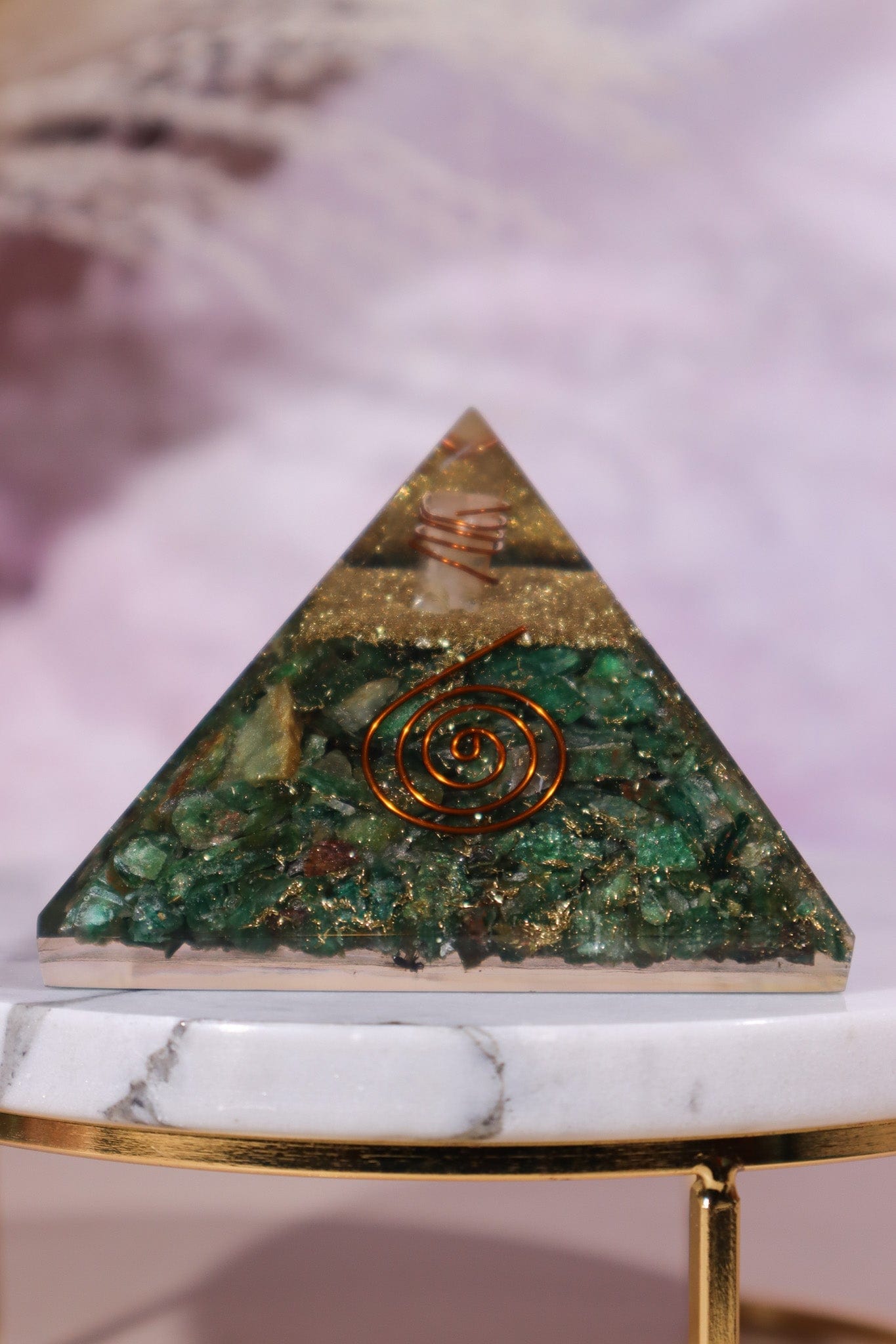 Green Aventurine Orgone Pyramids 6.5cm Orgone Tali & Loz