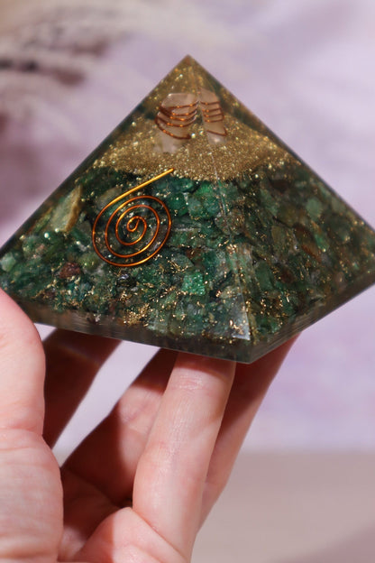 Green Aventurine Orgone Pyramids 6.5cm Orgone Tali & Loz