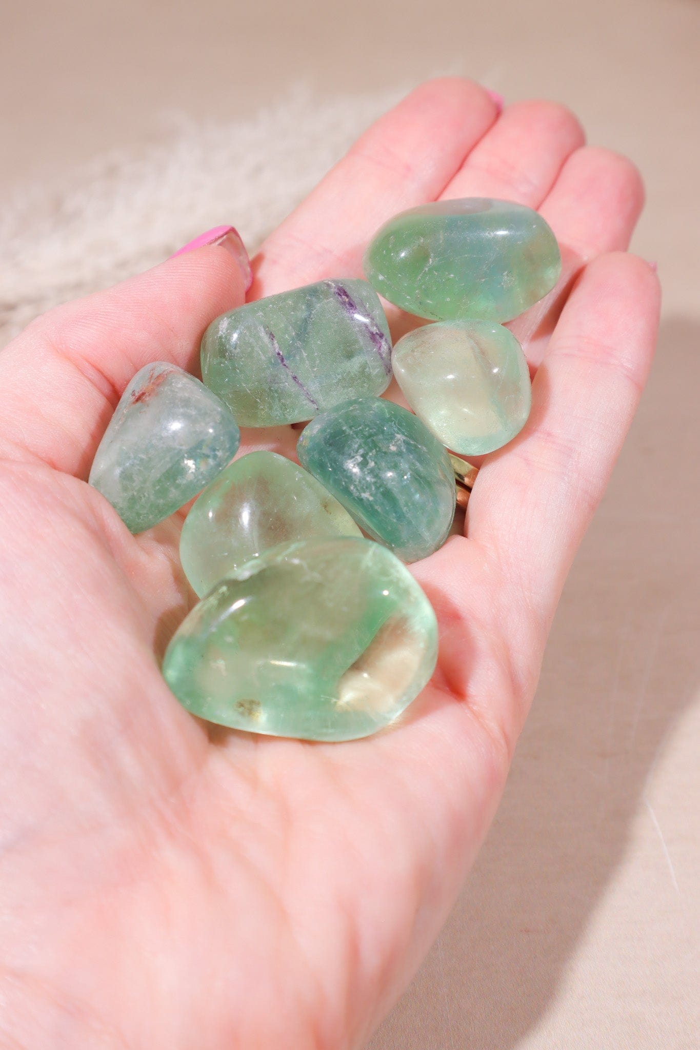 Green Fluorite Tumblestones 20-30mm Tumblestones Tali & Loz Crystals