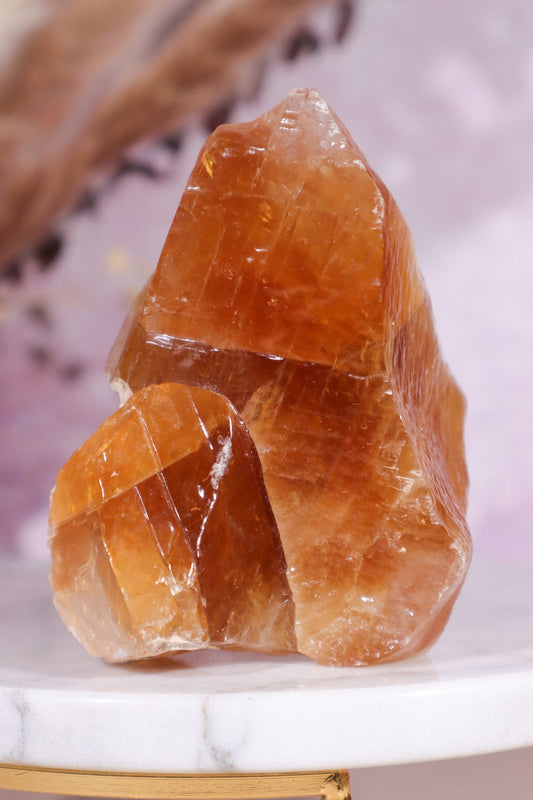 Honey Calcite Specimen 8cm, Mexico Minerals Tali & Loz Crystals