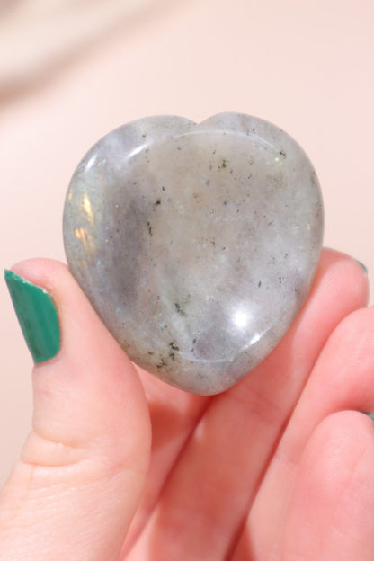 Labradorite Heart Worry Stone 3.5cm Palmstones Tali & Loz Crystals