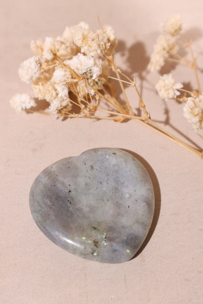 Labradorite Heart Worry Stone 3.5cm Palmstones Tali & Loz Crystals