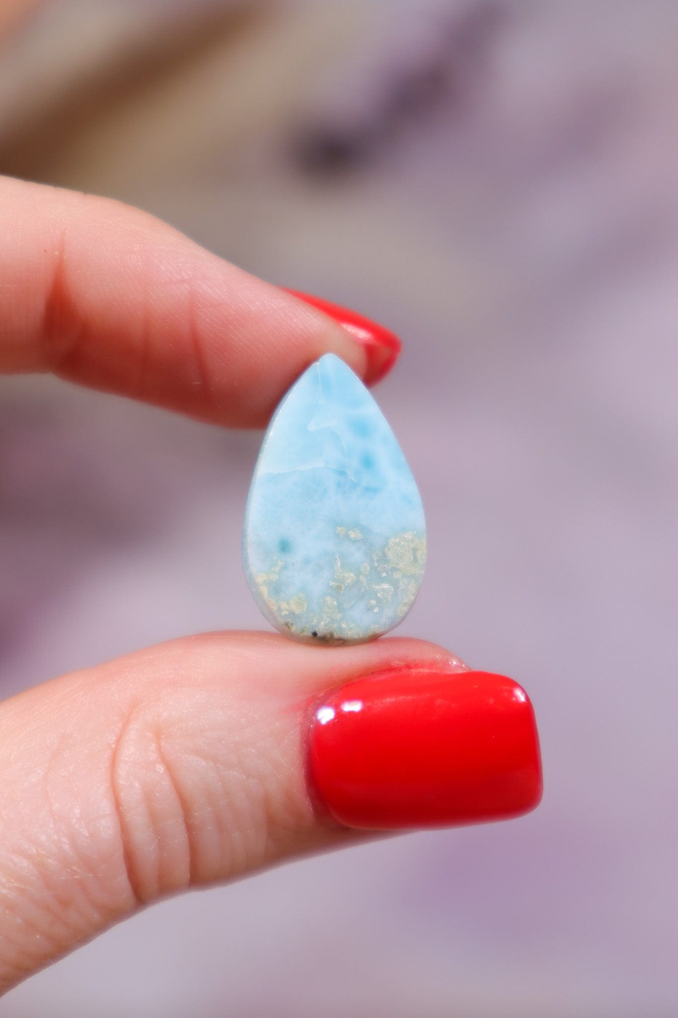 Larimar Drop Cabochon 3.61gr Rocks & Fossils Tali & Loz Crystals