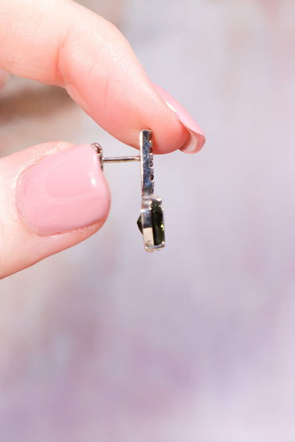 Moldavite and Garnet Earrings 'Venus' Earrings Tali & Loz