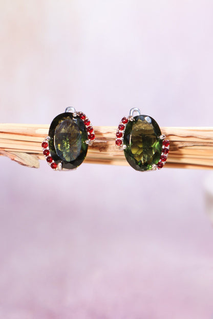 Moldavite Earrings 'Halo' Earrings Tali & Loz