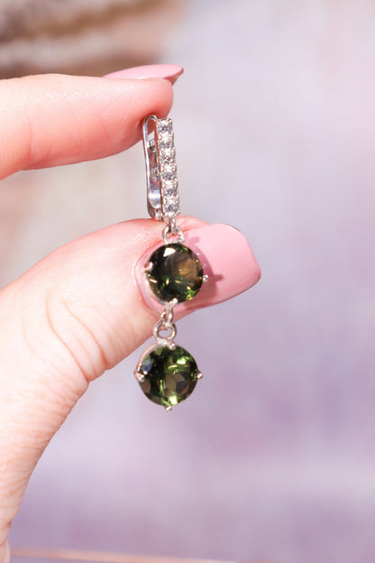 Moldavite Earrings 'Selene' Earrings Tali & Loz