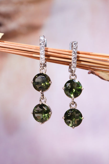 Moldavite Earrings 'Selene' Earrings Tali & Loz