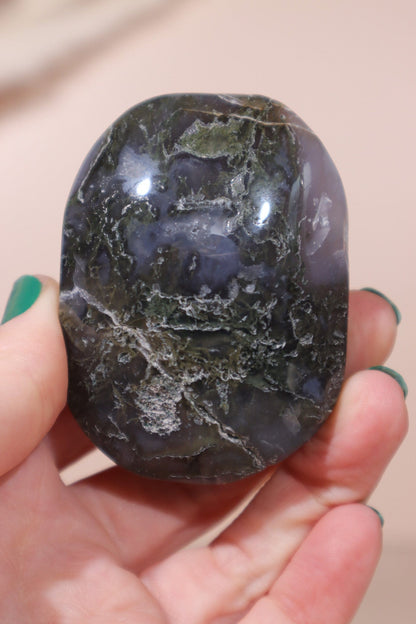 Moss Agate Palmstone 126g Palmstones Tali & Loz Crystals