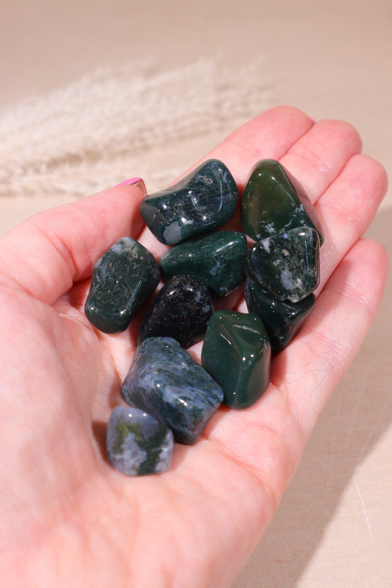 Moss Agate Tumblestones 20-30mm Tumblestones Tali & Loz Crystals