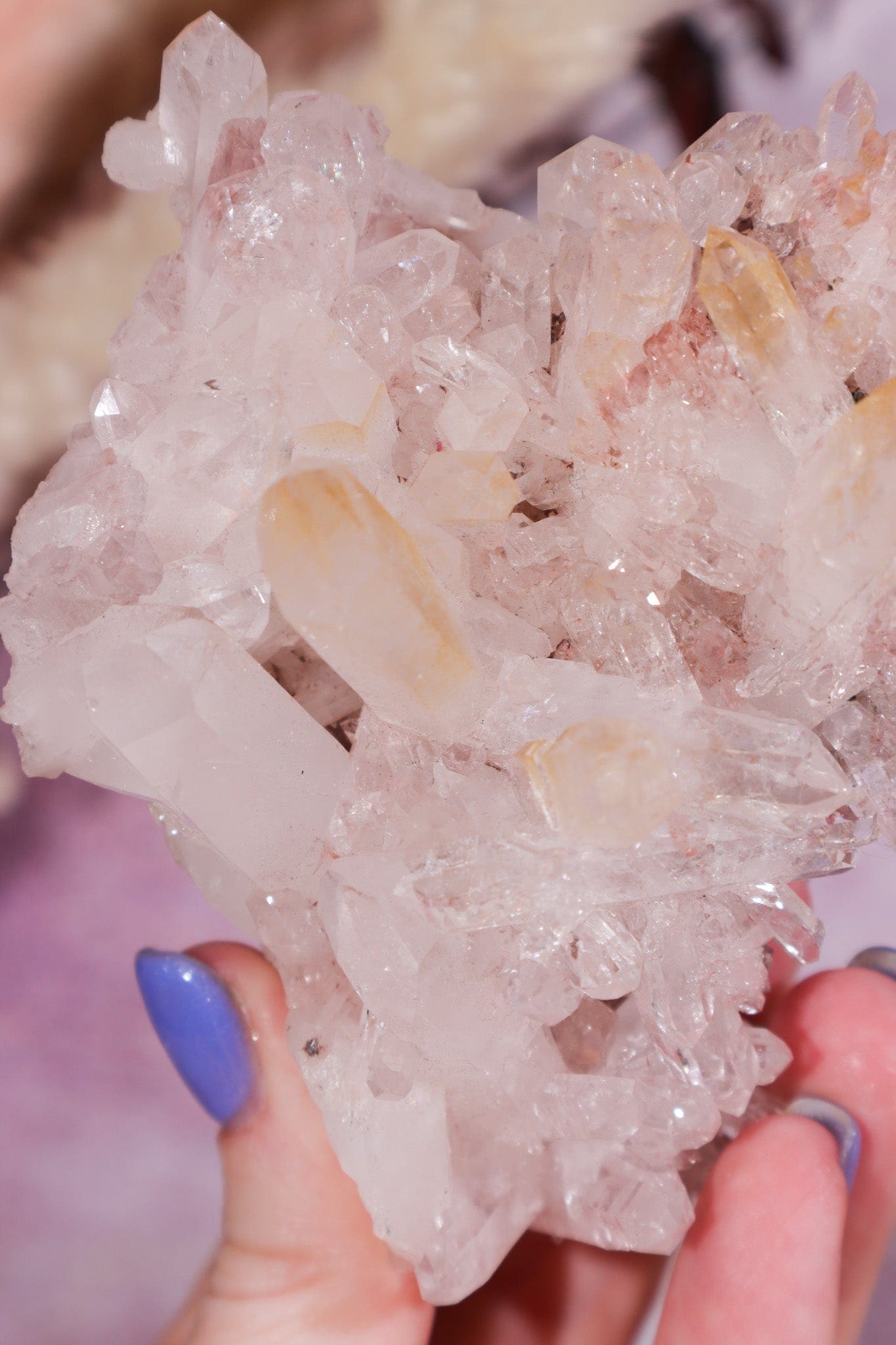 Pink Lemurian Cluster with Halloysite Inclusions 0.2kg Rocks & Fossils Tali & Loz Crystals