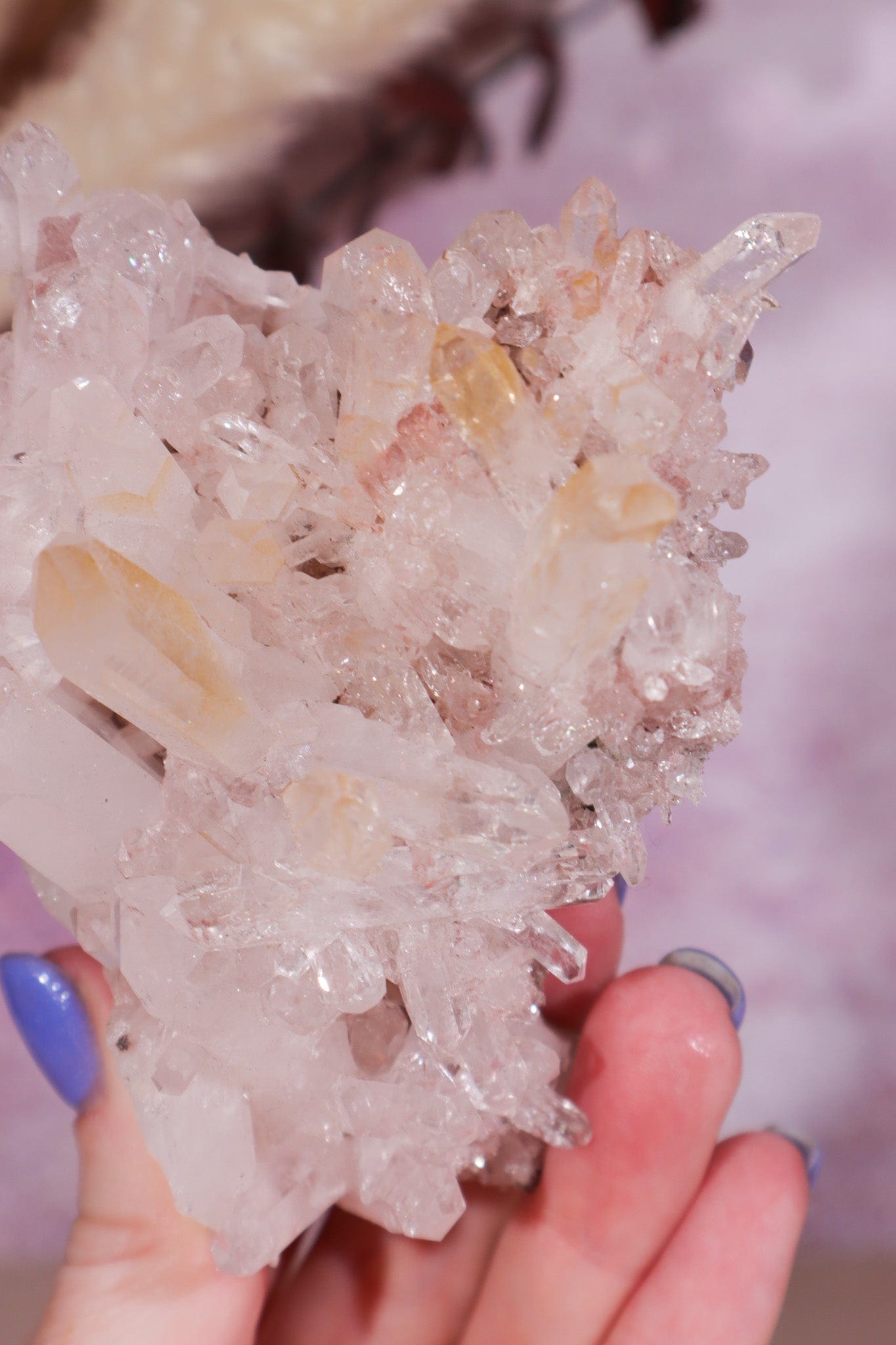 Pink Lemurian Cluster with Halloysite Inclusions 0.2kg Rocks & Fossils Tali & Loz Crystals