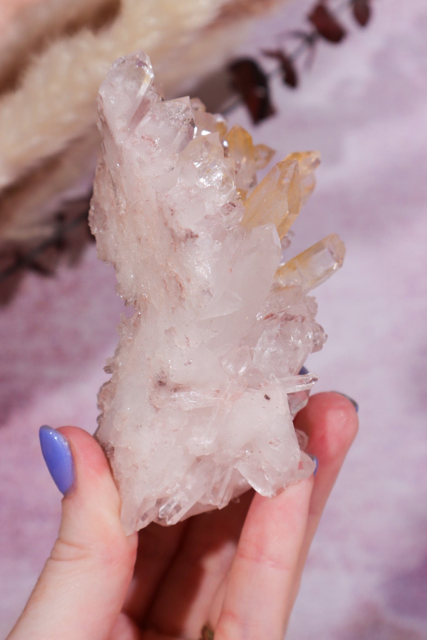 Pink Lemurian Cluster with Halloysite Inclusions 0.2kg Rocks & Fossils Tali & Loz Crystals