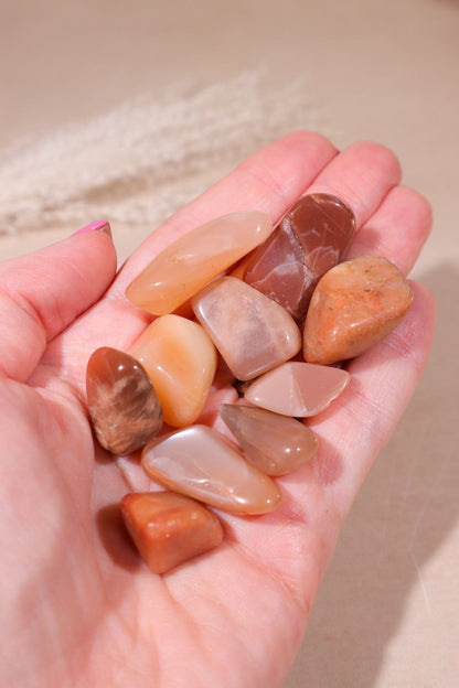 Pink Moonstone Tumblestones 20-30mm Tumblestones Tali & Loz Crystals