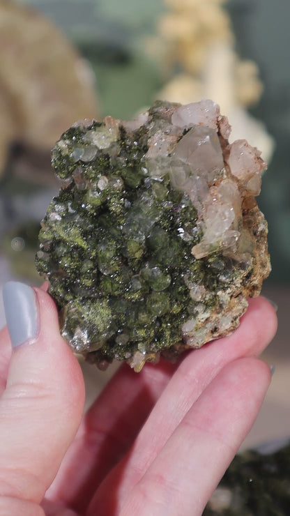 'Forest' Epidote on Quartz 90g