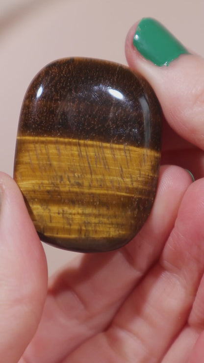 Golden Tigers Eye Palmstone 4cm #2