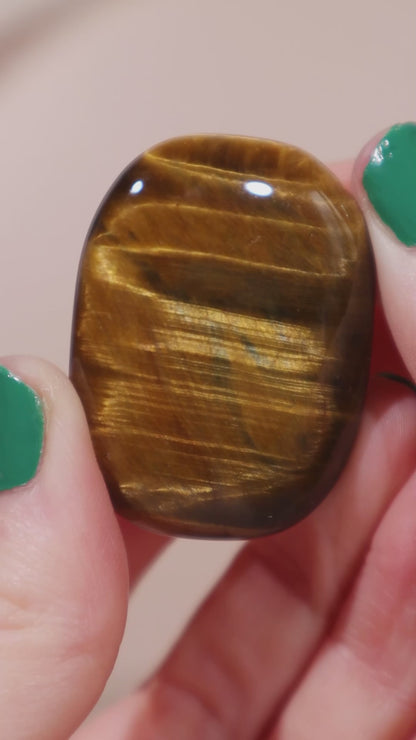 Golden Tigers Eye Palmstone 4cm #1