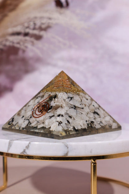 Rainbow Moonstone Orgone Pyramid 6.5cm Orgone Tali & Loz Crystals