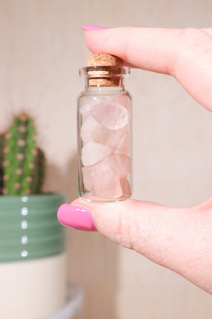 Rose Quartz Chip Bottles 10ml Crystal Chips Tali & Loz Crystals