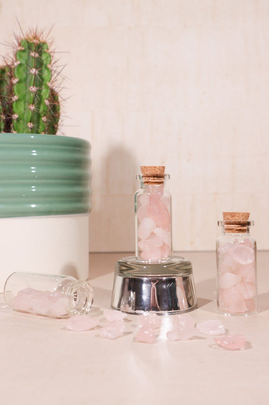 Rose Quartz Chip Bottles 10ml - Tali & Loz Crystals