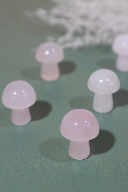 Rose Quartz Mushrooms 20mm Mushrooms Tali & Loz