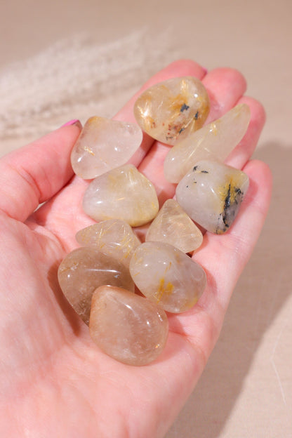 Rutilated Quartz Tumblestones 20-30mm Tumblestones Tali & Loz Crystals