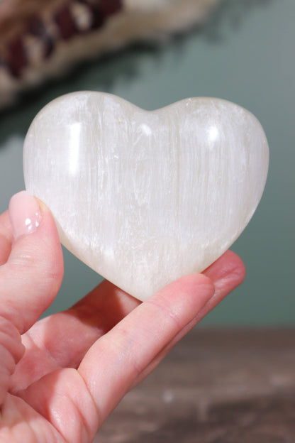 Selenite Hearts Large 8cm Palmstone Tali & Loz Crystals